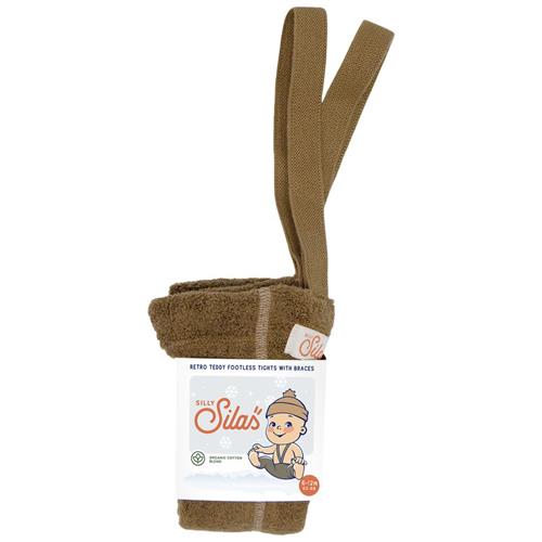 Se Silly Silas GOTS Teddy Fodsløse Strømpebukser Acorn Brown | Brun | 6-12 months ved Babyshop