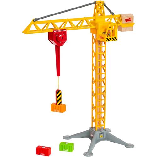 Se BRIO BRIO® World - 33835 Light up Construction Crane Play Sæt | Gul | 3-6 ved Babyshop