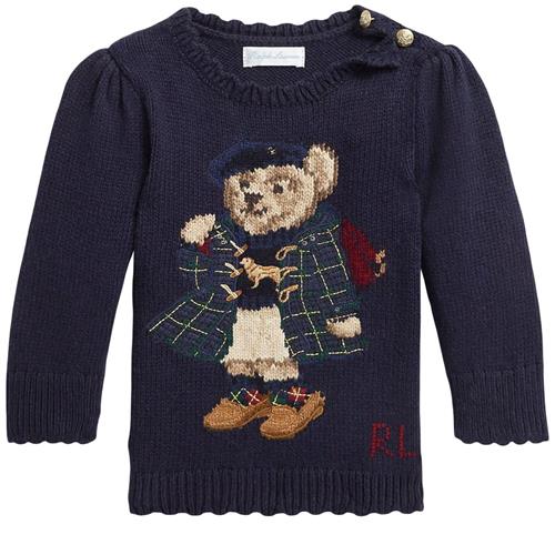 Ralph Lauren Strikket Baby Sweater Navyblå | Marine blå | 9 months