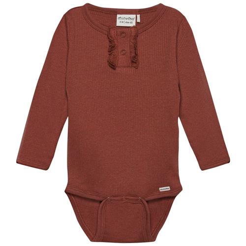 Minymo Ribbet Babybody Chutney | Rød | 68 cm