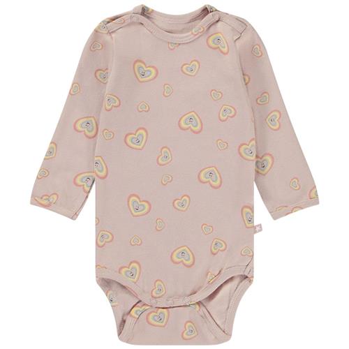 Se Molo GOTS Foss Babybody Mini Aura Hearts | Lyserød | 56 cm ved Babyshop