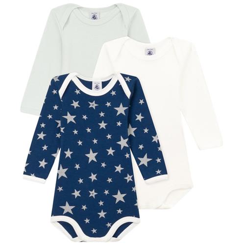 Petit Bateau 3-pak Babybodyer Multifarvede | Hvid | 6 months