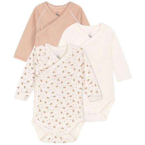 Petit Bateau 3-pak Babybodyer Cremefarvede | Hvid | 6 months