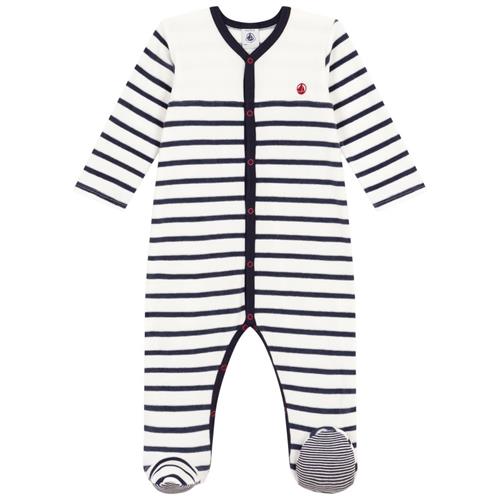 Petit Bateau Stribet Sparkedragt Cremefarvet |  | 18 months