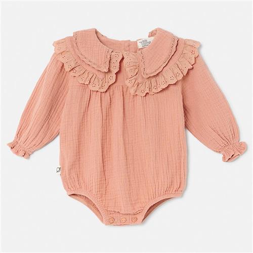 Cozmo Soft Gauze Collar Baby Romper Pink Romper Pink | Lyserød | 24 months