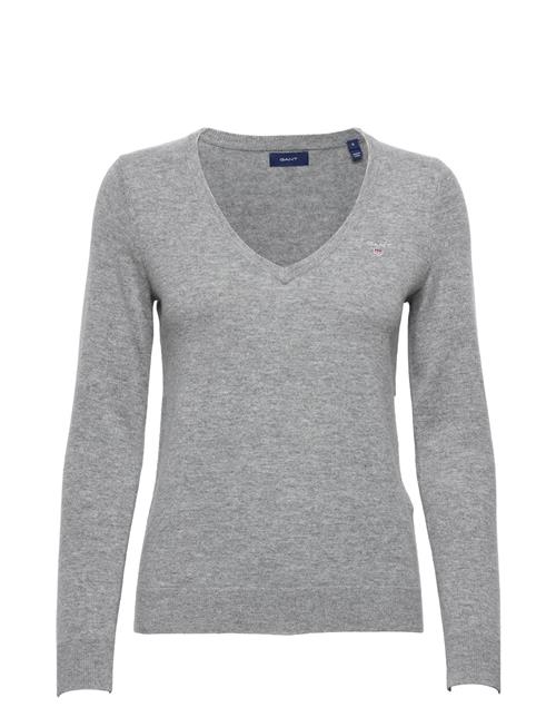 GANT Lambswool Blend V-Neck GANT Grey