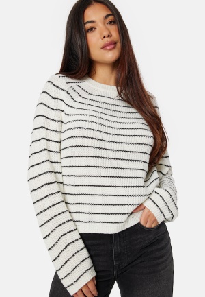 ONLY Base L/S O-Neck Pullover Knit Jet Stream Stripes:B XL