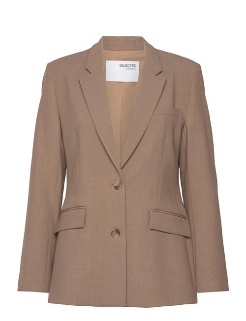 Selected Femme Slfrita Ls Classic Blazer Camel Mel Noos Selected Femme Beige