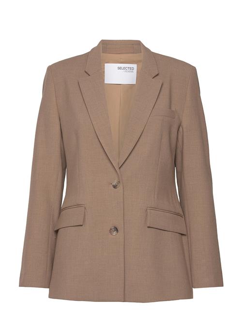 Slfrita Ls Classic Blazer Camel Mel Noos Selected Femme Brown