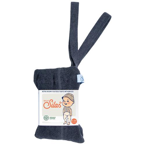 Se Silly Silas GOTS Roomy Fodsløse Strømpebukser Mørkegrå 1-2 Y  Grå  1-2 år  unisex ved Babyshop