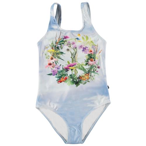 Se Molo Nika Badedragt Flower Peace | Blå | 104 cm ved Babyshop