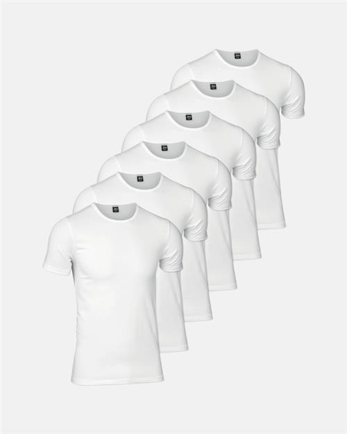 T-shirt "o-neck" 6-pak | Økologisk bomuld | Hvid