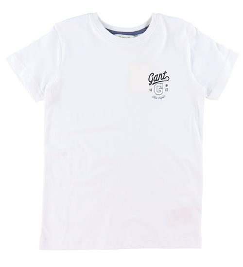 Se GANT GANT T-shirt - Graphic - White ved KidsWorld