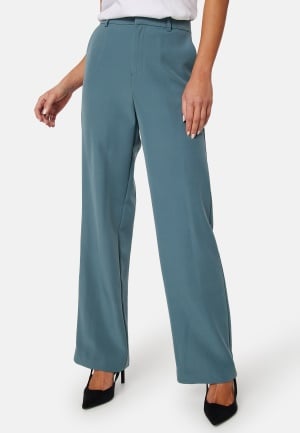 Se ONLY Berry High Waist Wide Pant Goblin Blue 36/32 ved Bubbleroom