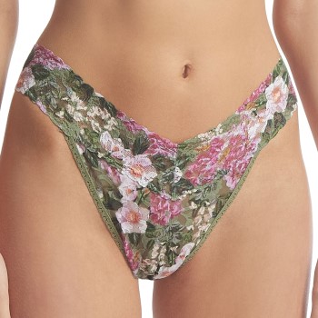 Hanky Panky Trusser Printed Original Rise Thong Grøn m. blomst nylon One Size Dame