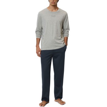 Se Marc O'Polo Marc O Polo Men Long Pyjama Set Marineblå/Grå bomuld X-Large Herre ved Timarco