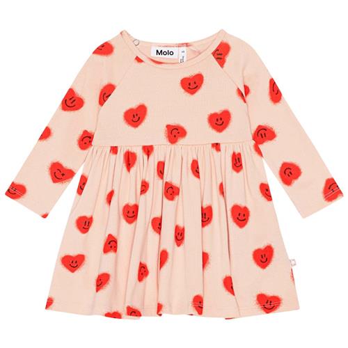 Se Molo GOTS Charmaine Kjole Red Hearts | Lyserød | 80 cm ved Babyshop