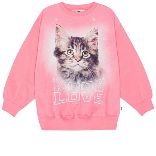 Molo Monti Sweatshirt More Love Cat | Lyserød | 104 cm