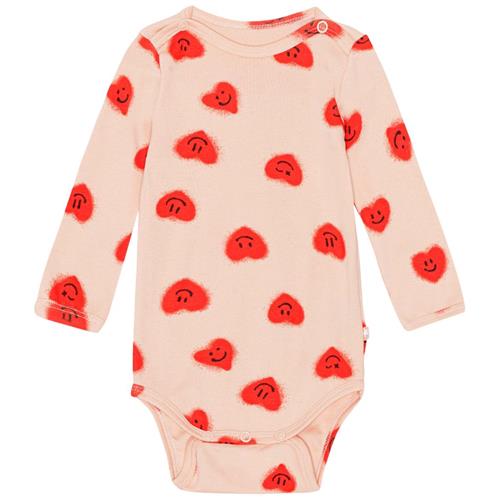 Molo GOTS Foss Babybody Red Hearts | Lyserød | 56 cm