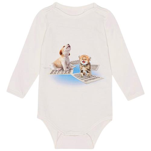 Se Molo GOTS Foss Babybody Love Music Body | Hvid | 62 cm ved Babyshop