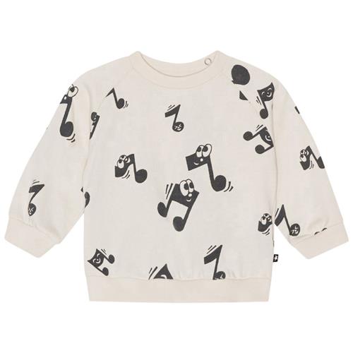 Se Molo GOTS Disc Sweatshirt Happy Notes | Beige | 80 cm ved Babyshop