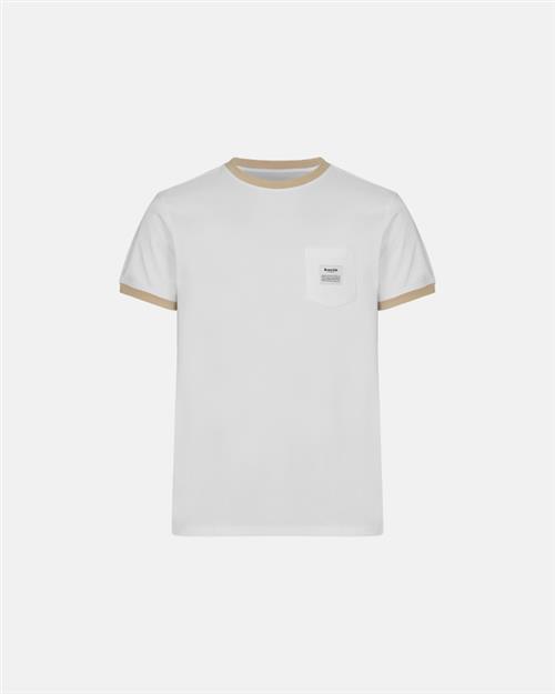 Retro pocket t-shirt | 100 økologisk bomuld | Hvid/sand