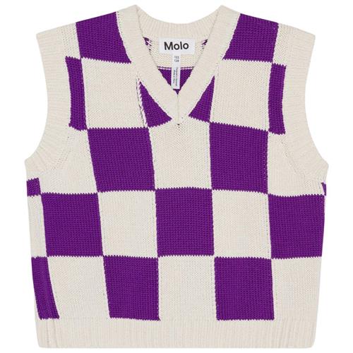 Molo Gitta Strikket Vest Purple Shell Check | Lilla | 110/116 cm