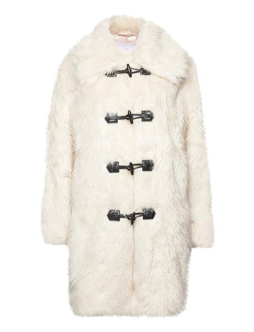 Faux-Fur Midi Coat Mango White