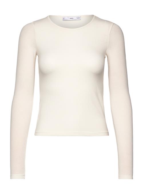 Mango Round-Neck Knitted T-Shirt Mango Beige