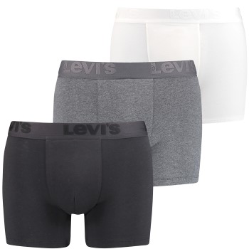 Levis 3P Premium Boxer Sort/Grå bomuld Small Herre