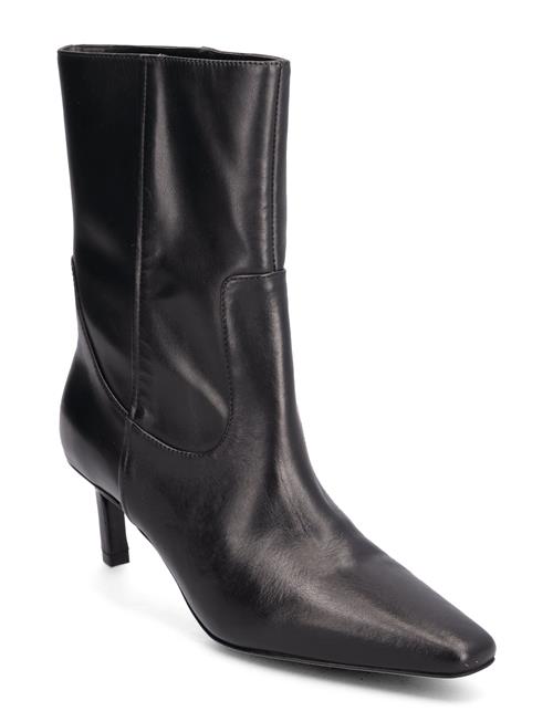 Se Mango Leather Boots With Kitten Heels Mango Black ved Booztlet