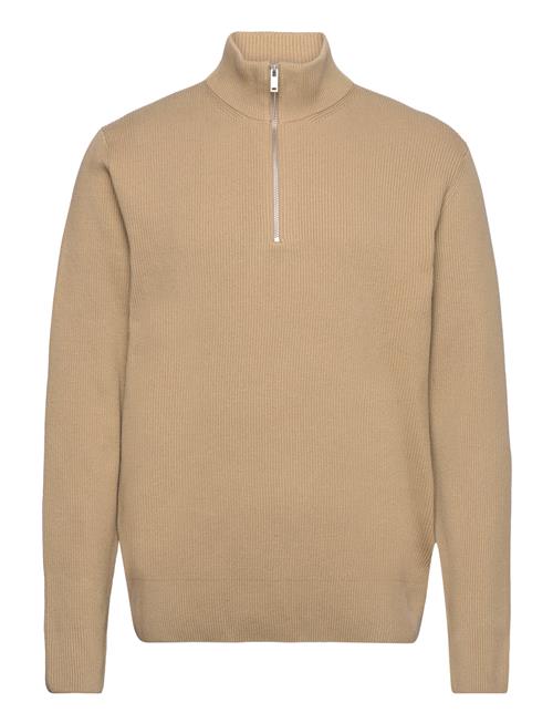 Lindbergh Half Zip Rib Knit Lindbergh Beige