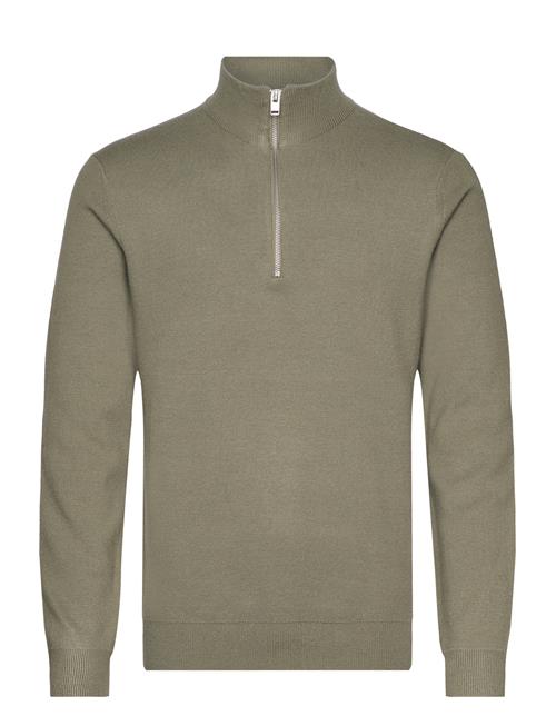 Se Lindbergh Ecovero Half Zip Knit Lindbergh Khaki ved Booztlet