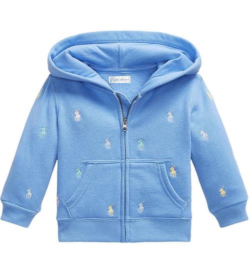 Se Polo Ralph Lauren Cardigan - Harbor Island Blue m. Logoer ved KidsWorld