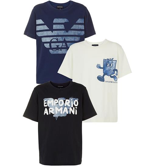 Emporio Armani Emporio Armani T-shirts - 3-pak - BlÃ¥/Hvid/Navy m. print