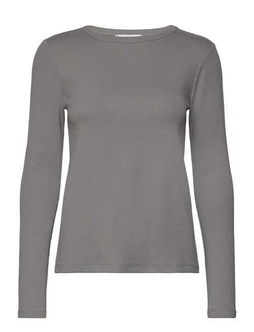 Long Sleeve Cotton T-Shirt Mango Grey