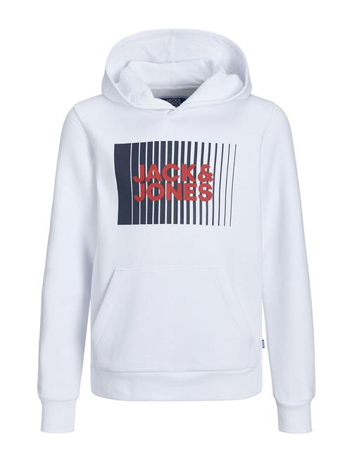 Se Jack & Jones Jjecorp Logo Sweat Hood Play Noos Jnr Jack & J S White ved Booztlet