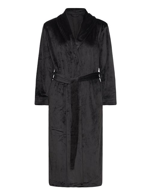 Se Hunkemöller Robe Velours Long Quilt Hunkemöller Black ved Booztlet