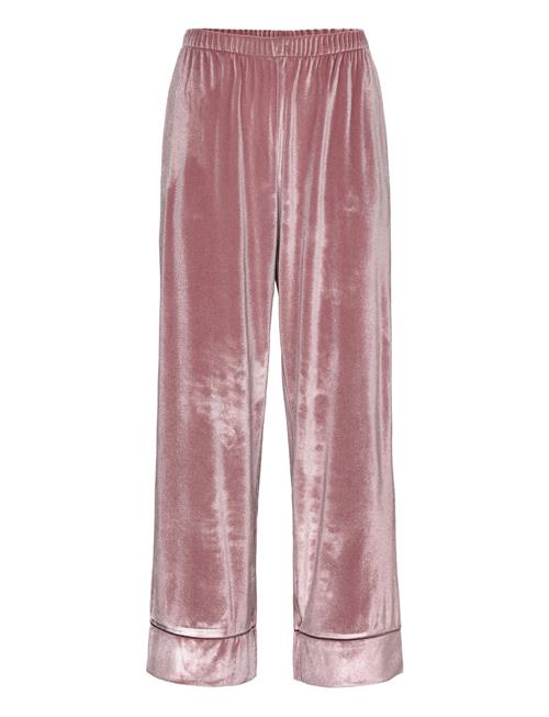 Se Hunkemöller Pant Shiny Velours Piping Hunkemöller Pink ved Booztlet