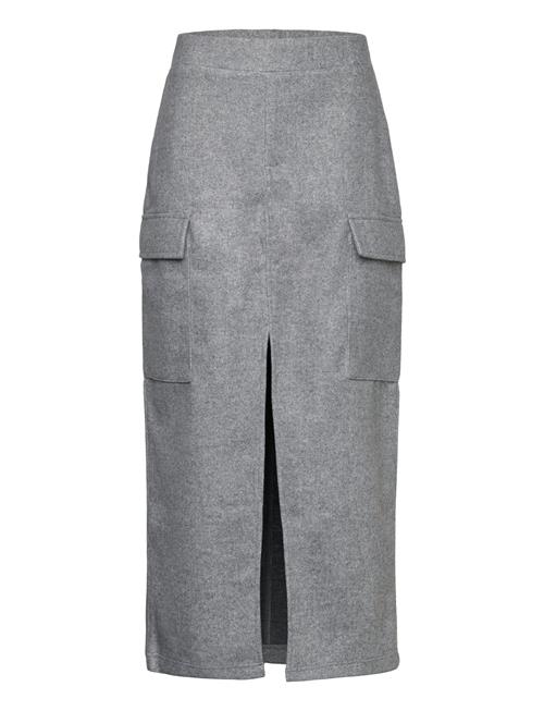 Cargo Skirt With Slit Mango Grey