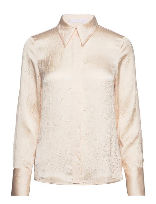 Mango Satin Textured Shirt Mango Beige