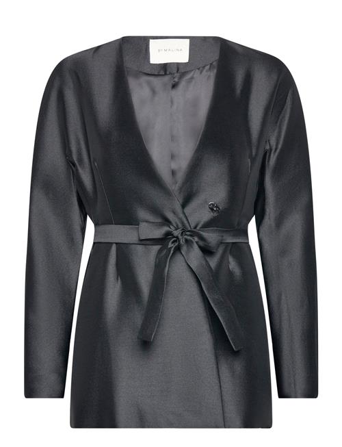 Malina Clara Silk Blend Collarless Blazer Malina Black