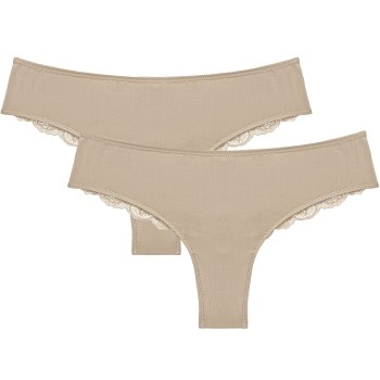 Triumph Trusser 2P Lovely Micro Brazilian String Beige polyester Large Dame