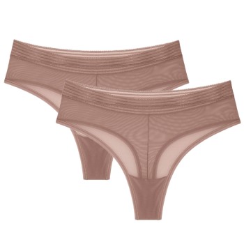 Triumph Trusser 2P Tempting Sheer Highwaist String Beige polyester X-Small Dame