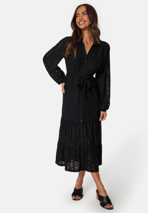 Se Happy Holly Sabina Long Sleeve Dress Black 32/34 ved Bubbleroom