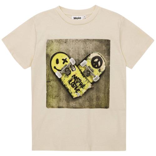 Molo GOTS Riley T-shirt I Heart Skate | Beige | 110 cm