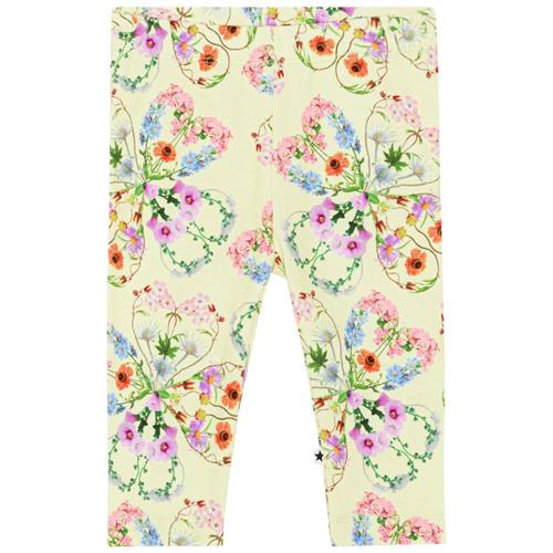 Molo GOTS Stefanie Leggings Flower Love | Gul | 80 cm