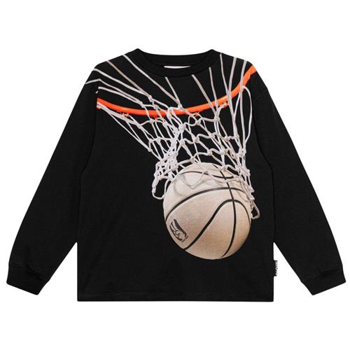 Se Molo GOTS Rube Langærmet T-shirt Basket Net Dark | Sort | 98 cm ved Babyshop