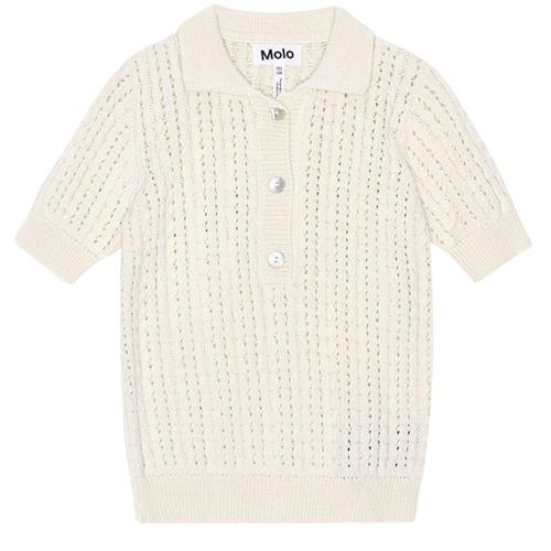 Se Molo Gretel Strikket Poloshirt Sea Shell | Beige | 98/104 cm ved Babyshop