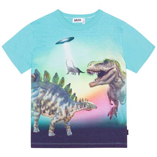 Molo GOTS Riley T-shirt Beaming Dinos | Blå | 128 cm